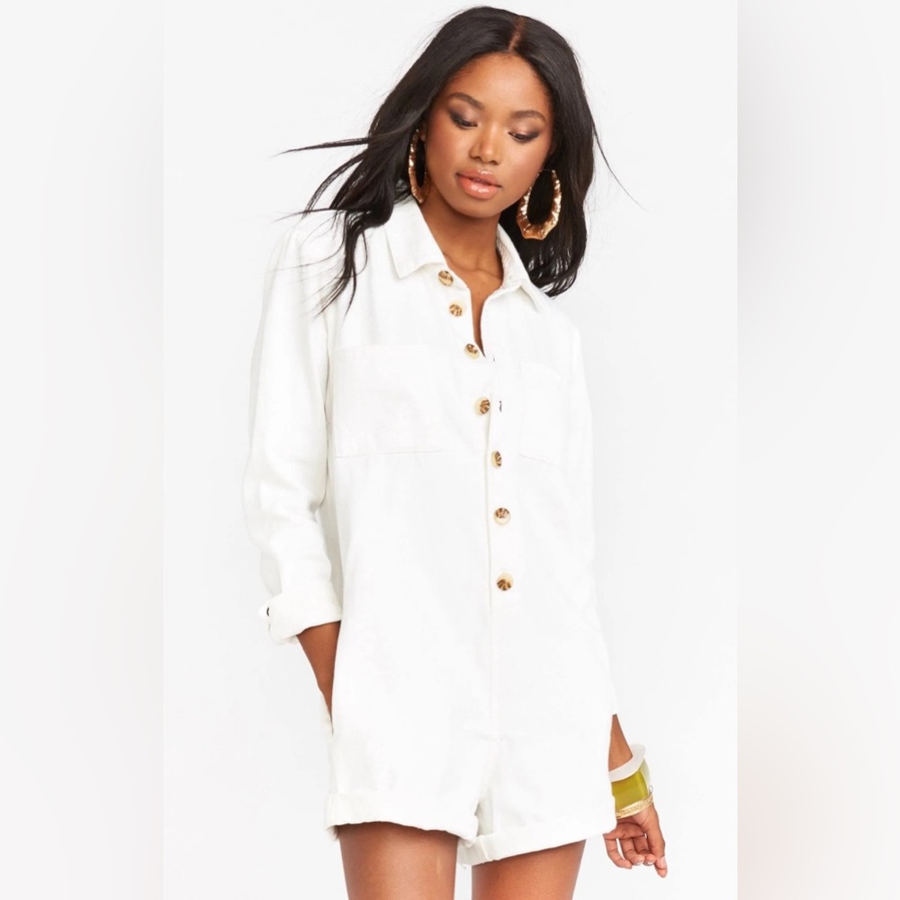 NWOT Show Me Your Mumu Teagan romper jumper white wash size XS